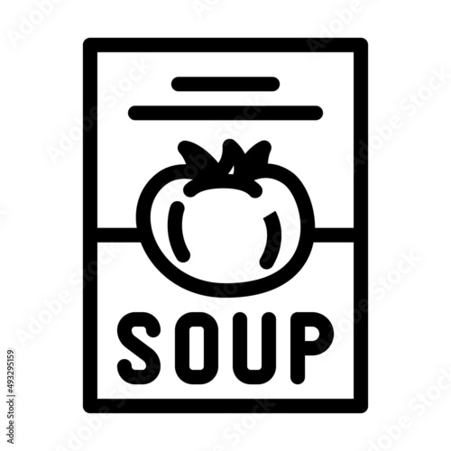 soup tomato package line icon vector. soup tomato package sign. isolated contour symbol black illustration