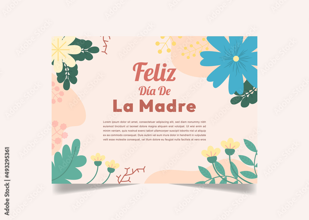 Feliz Dia De La Madre Card Concept Vector Design Mother’s Day EPS10 great to be used as a greeting card, a banner, a flyer, to congratulate mothers on their special day