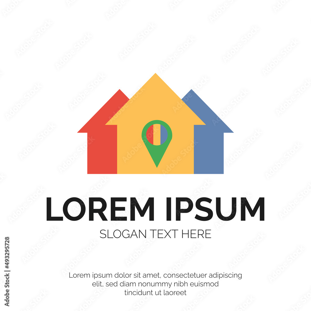A Location Pointer and House Template Logo Design Premium Vector A Location Pointer and House Template Logo Design Premium Vector