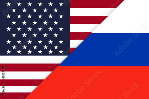 United States vs Russia flags