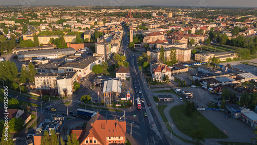 Ostrów Wielkopolski przy zachodzącym słońcu photo