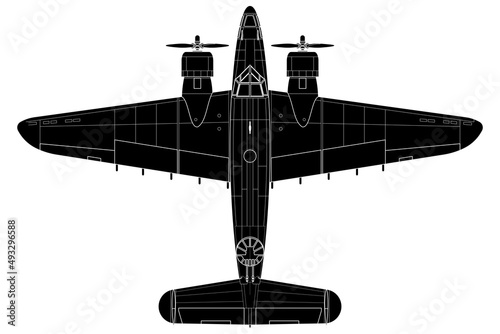 Avión de transporte Hudson, vista de planta © alfonsosm