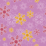 Bright fantasy floral pattern. Seamless vector background