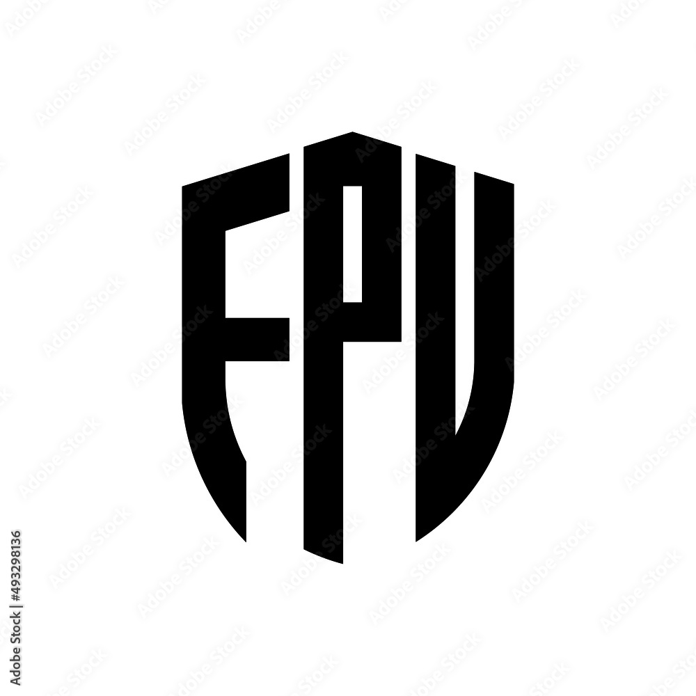 Vecteur Stock FPV letter logo design. FPV modern letter logo with black  background. FPV creative letter logo. simple and modern letter logo. vector  logo modern alphabet font overlap style. Initial letters FPV