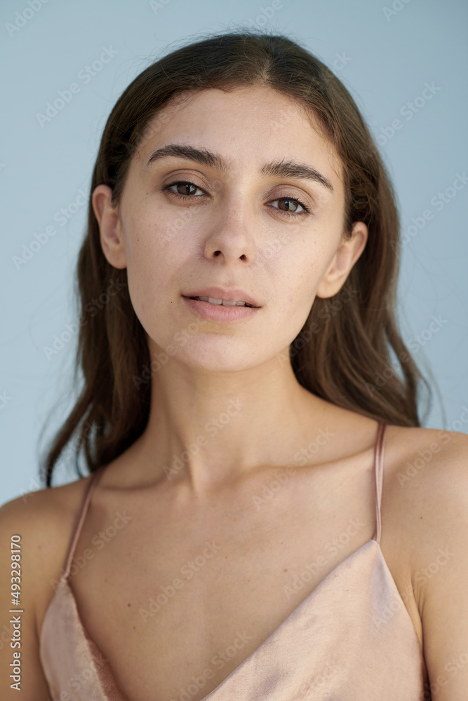 Gentle portrait of a girl with brown eyes Gentle portrait of a girl with brown eyes