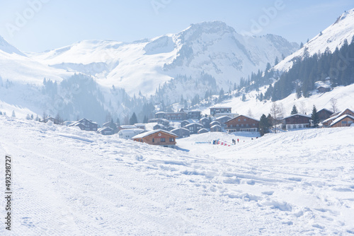 Fototapeta Naklejka Na Ścianę i Meble -  Stoos is a car-free leisure, sports and vacation resort with a fully comprehensive infrastructure and extremely varied offers for winter sports enthusiasts of all kinds. Schwyz, Muotatal, Morschach.