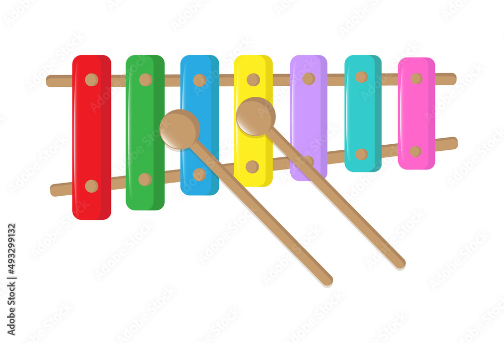 Xylophone, xylophone isolated, musical instruments, percussion, kids xylophone