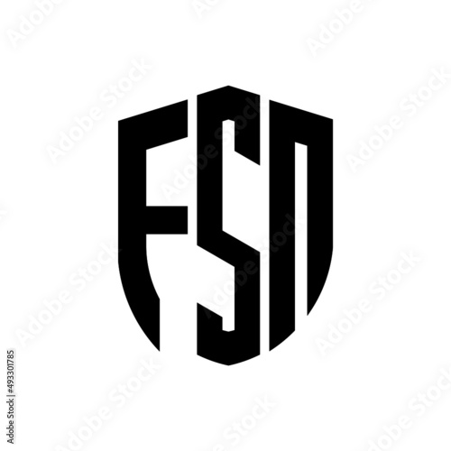 FSN letter logo design. FSN modern letter logo with black background. FSN creative  letter logo. simple and modern letter logo. vector logo modern alphabet font overlap style. Initial letters FSN   photo