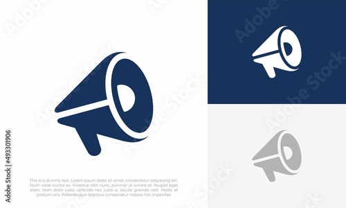 megaphone logo vector icon illustration