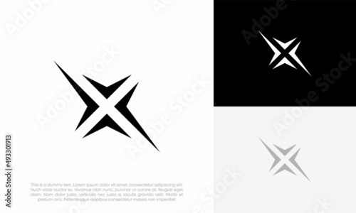 letter X logo initial abstract vector icon design illustration