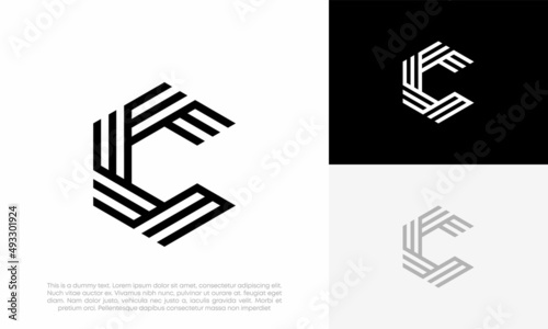 letter C logo initial abstract vector icon design illustration	