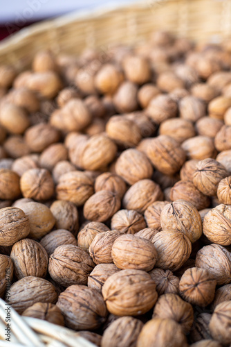 large basket of walnuts