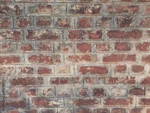 Old red brick wall background texture pattern 