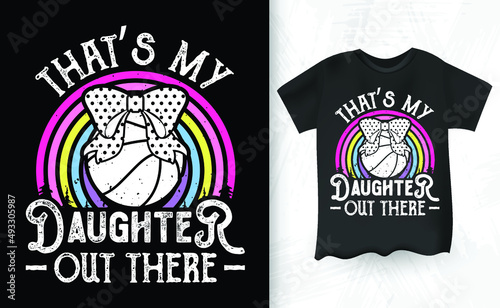 Women Basketball Retro Vintage For Mom T-Shirt Design