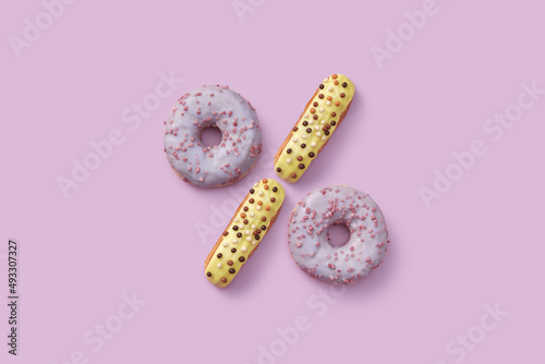 Percent sign with donuts photo