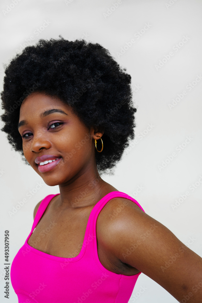 Stylish black lady looking at camera Stylish black lady looking at camera