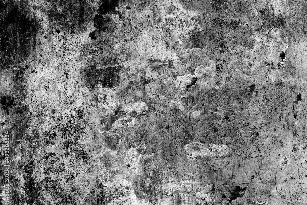 Distressed old concrete wall surface with heavy grunge texture for background