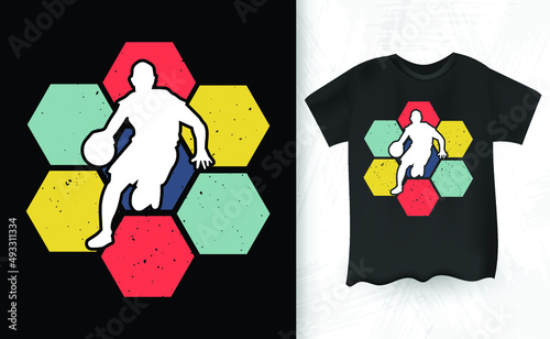 Retro Vintage Basketball Player T-shirt Design