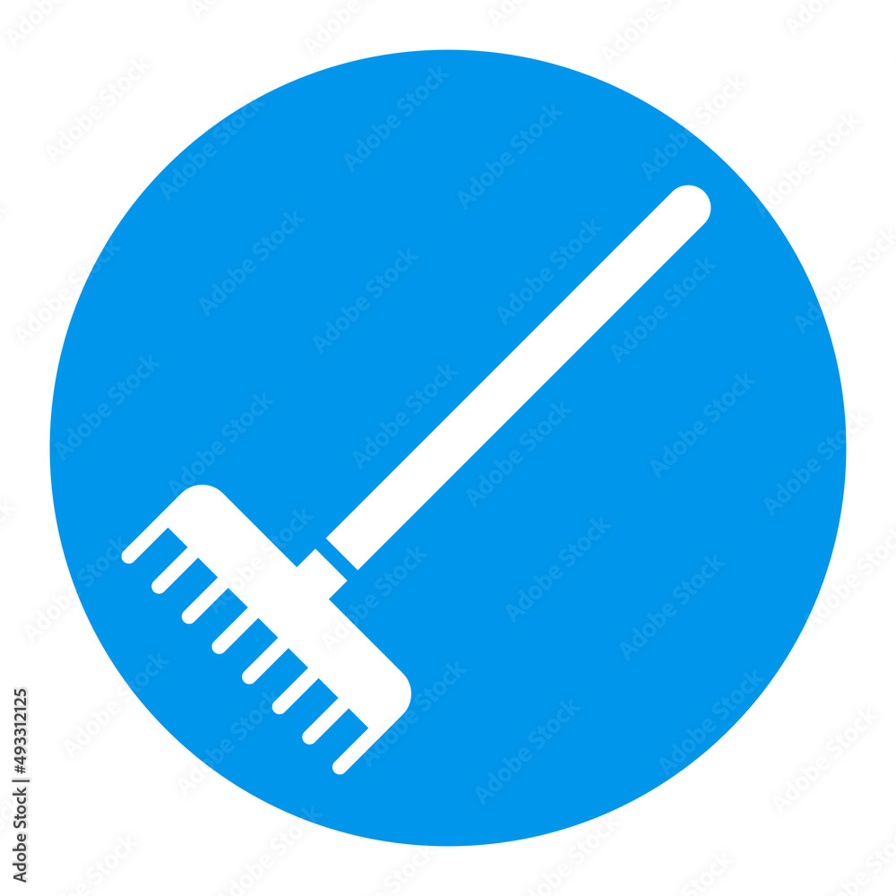 Garden rake vector isolated glyph icon
