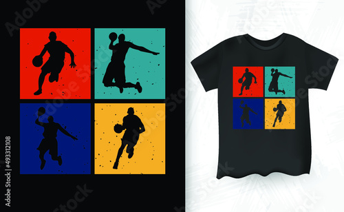 Funny Retro Vintage Basketball Player T-shirt Design