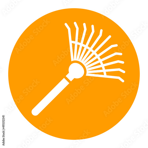 Rake for loosening ground and collecting leaves