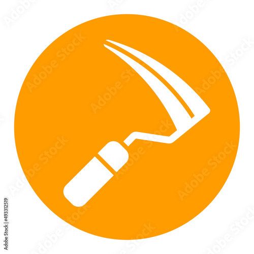 Garden sickle isolated vector glyph icon