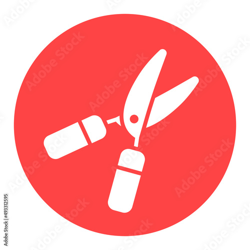Garden shears vector icon, hedge shears sign
