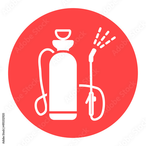 Garden sprayer isolated vector glyph icon