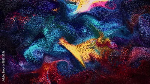 Abstract Motion Background with Waving Colorful Spheres