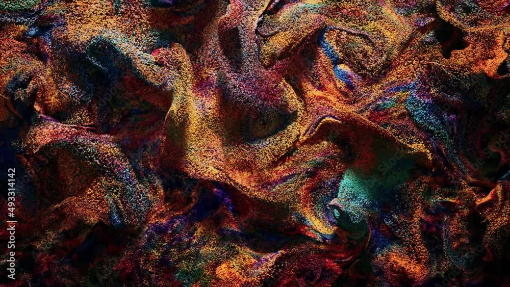 Abstract Motion Background with Waving Colorful Spheres