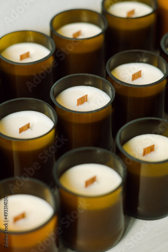 Eco-friendly candles with wooden wicks