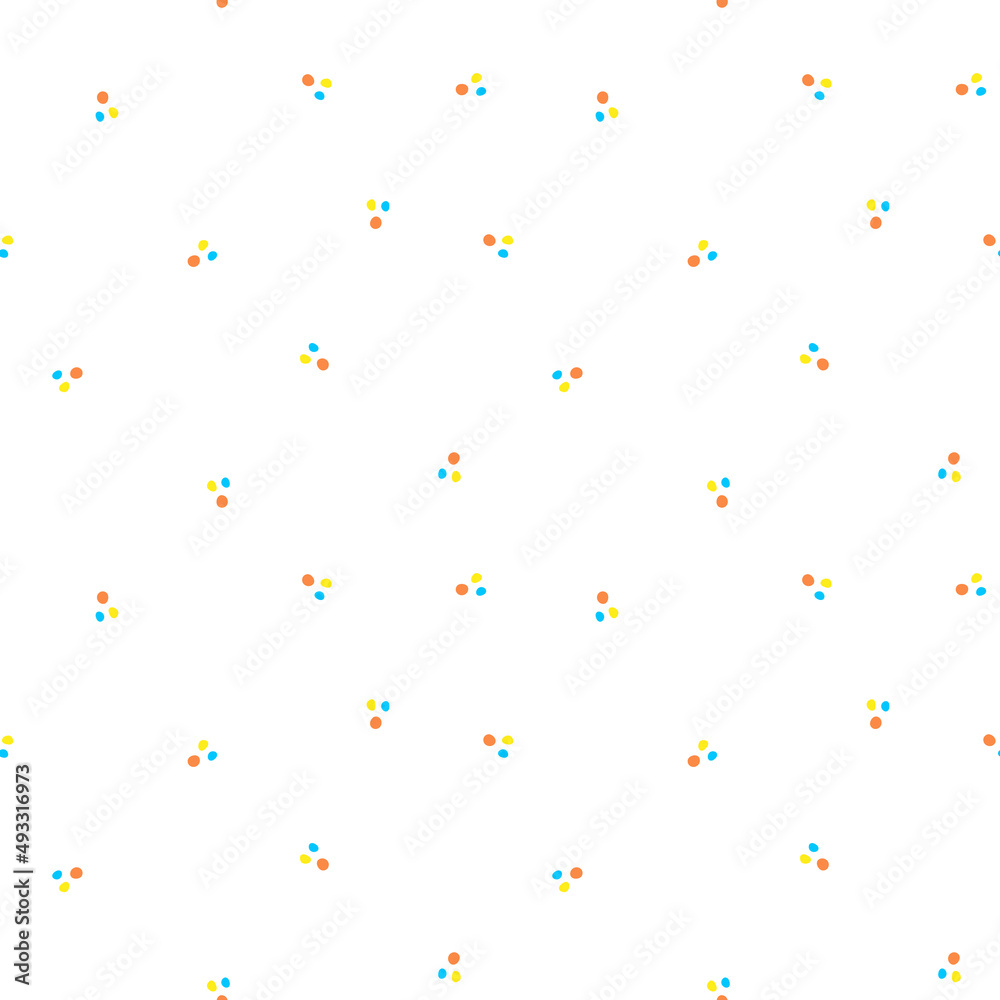 Vector pattern with abstract multicolored dots in cartoon-style,spots, circles, illustration for fabrics, wrapping paper, postcards, design.