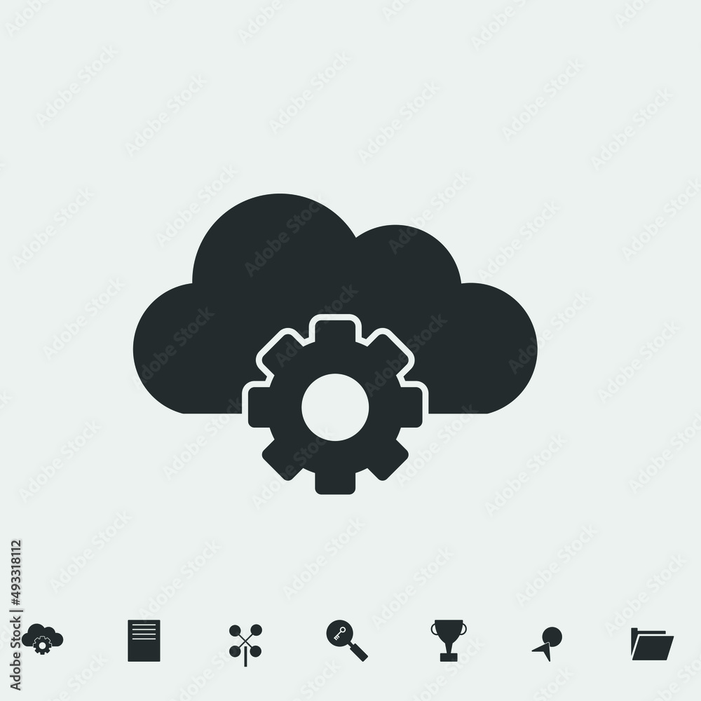 Cloud_storage_settings  vector icon illustration sign