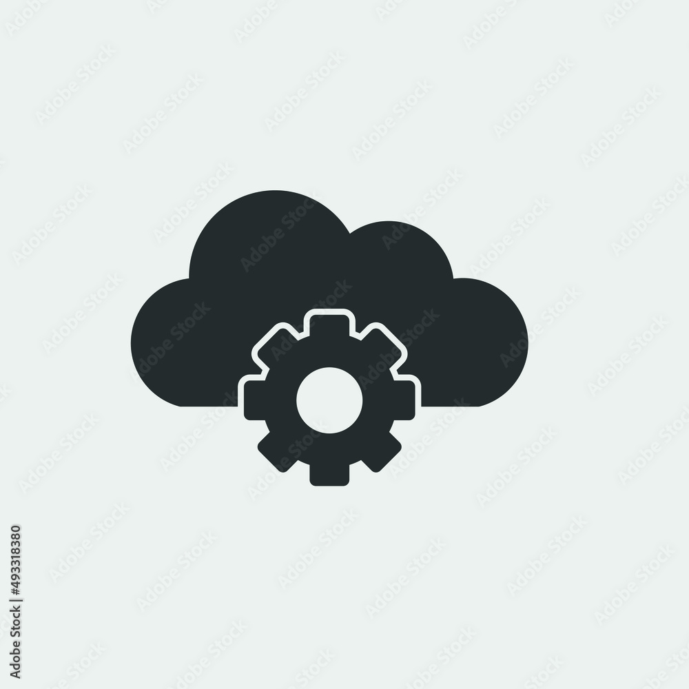 Cloud_storage_settings vector icon illustration sign Cloud_storage_settings vector icon illustration sign