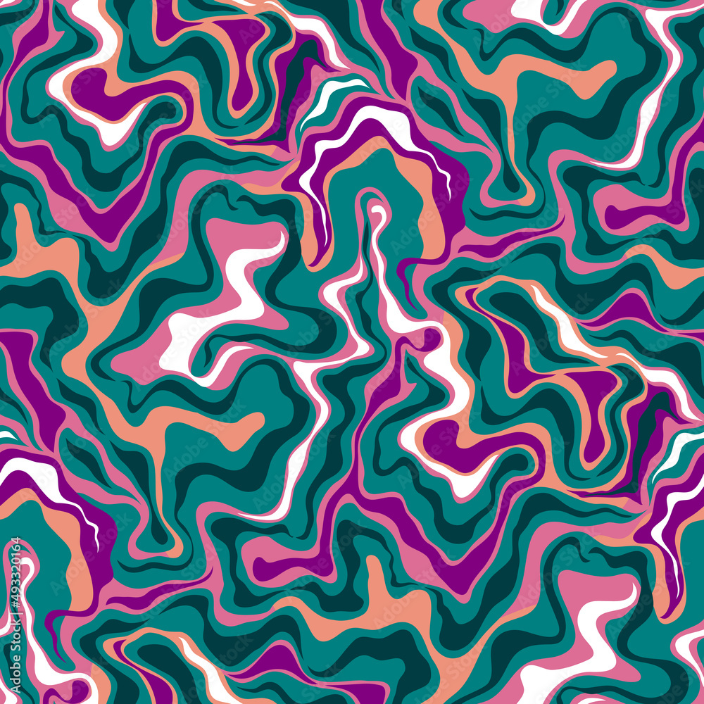 Abstract seamless pattern with wavy lines