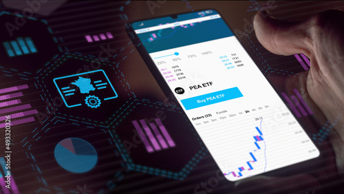 Tableau sur toile PEA, investing in stock European etf exchange, stock market, plan d'épargne en actions