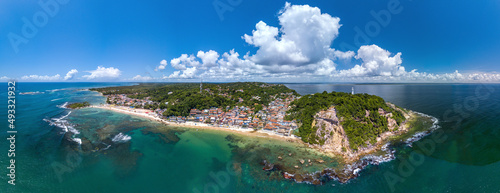 Imagem aérea de Morro de São Paulo, Ilha de Tinharé, Cairu, Bahia, Brasil photo