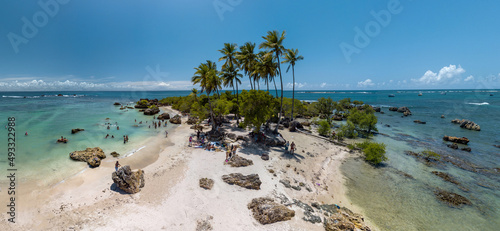 Imagem aérea de Morro de São Paulo, Ilha de Tinharé, Cairu, Bahia, Brasil