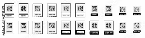 Qr code set. Template of frames for QR code with text - scan me. Vector illustration.