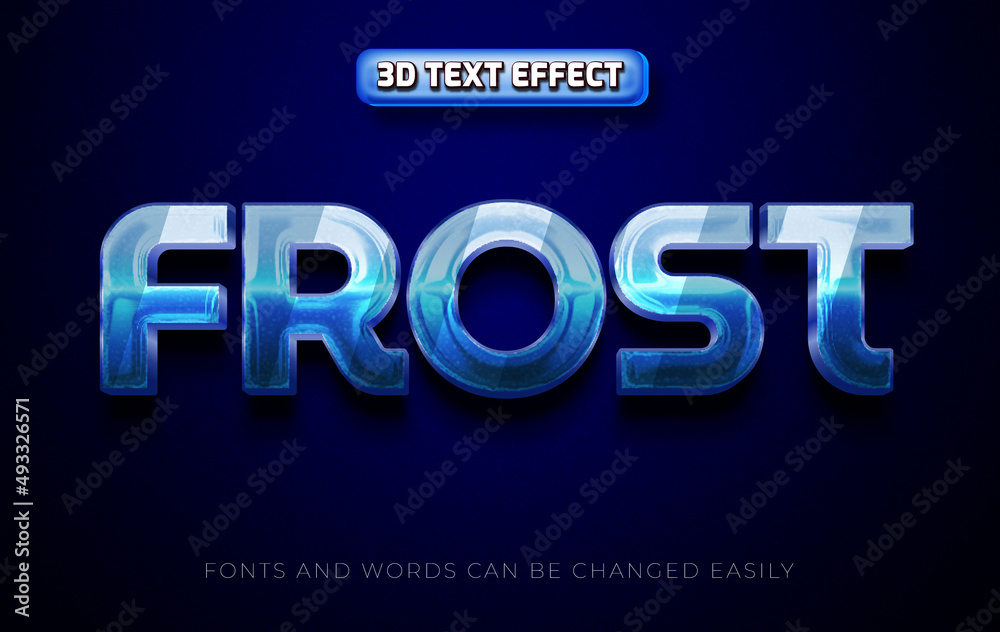 Frost 3d editable text effect style