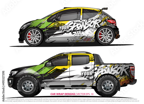 Race car wrap design vector for vehicle vinyl sticker and automotive decal livery 