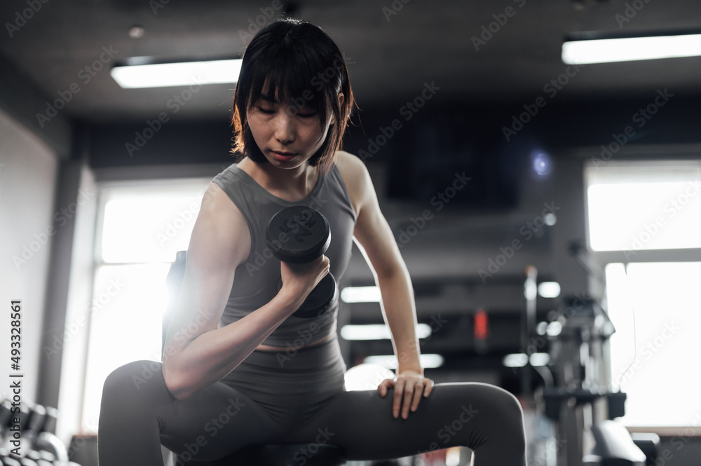 young woman exercising