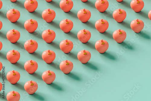 a financial concept with pink piggy-banks