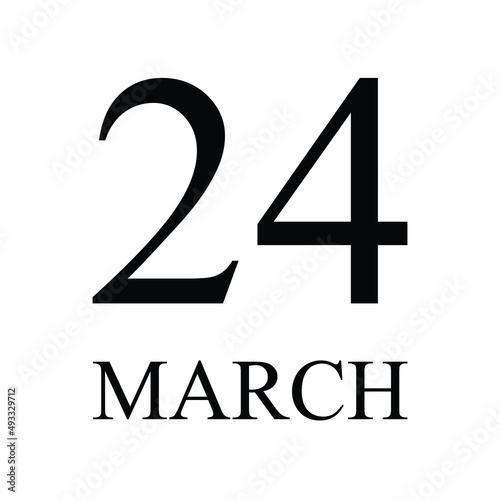 24 March Icon Vector Illustration . Date , Day Of Mouth 