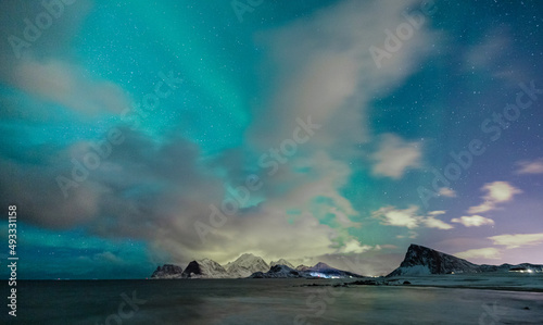 night landscape with aurora borealis © Agata Kadar