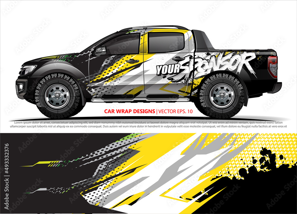 vehicle livery graphic vector. abstract grunge background design for vehicle vinyl wrap and car branding 