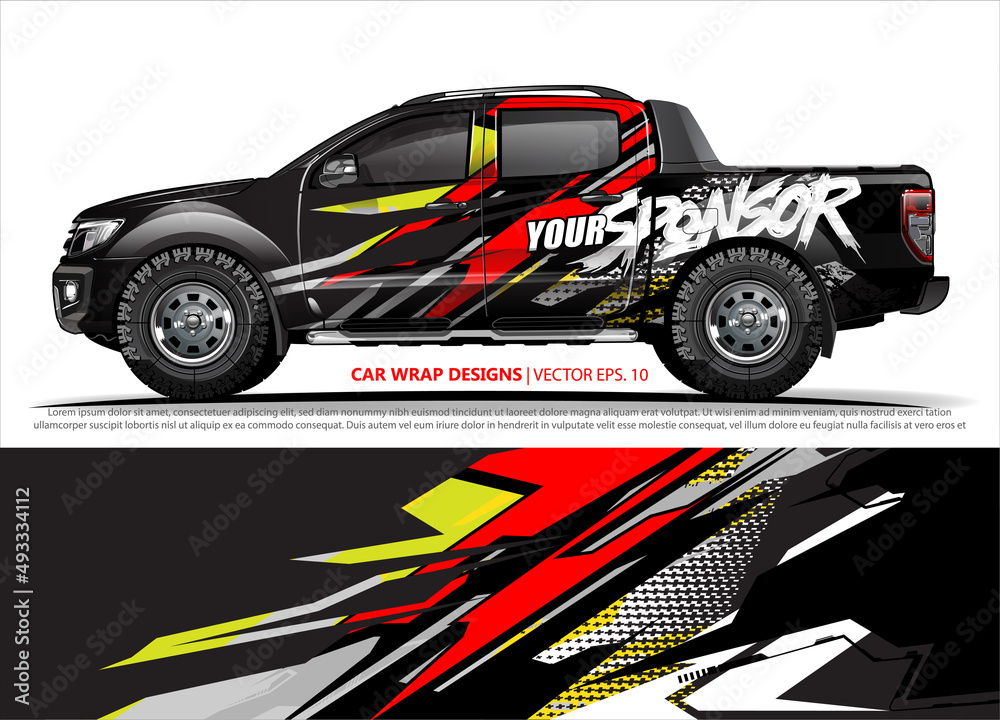 vehicle livery graphic vector. abstract grunge background design for vehicle vinyl wrap and car branding 