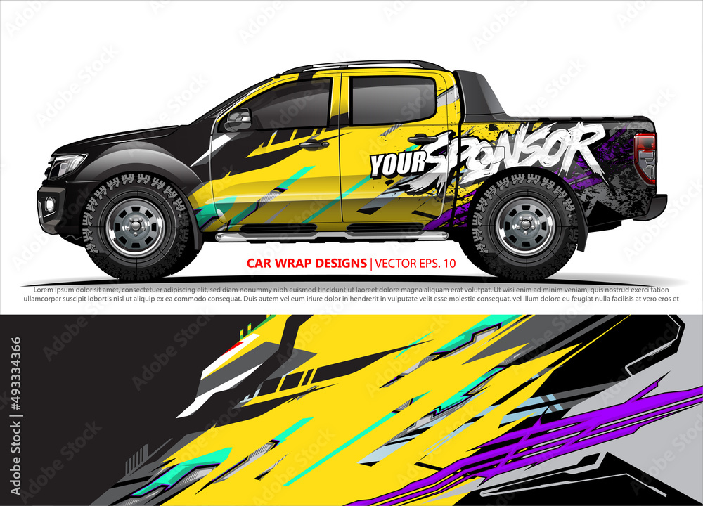 vehicle livery graphic vector. abstract grunge background design for vehicle vinyl wrap and car branding 