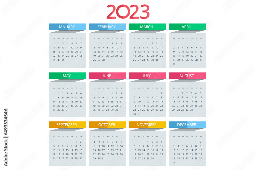 Calendar Planner for 2023. Calendar template for 2023. Stationery