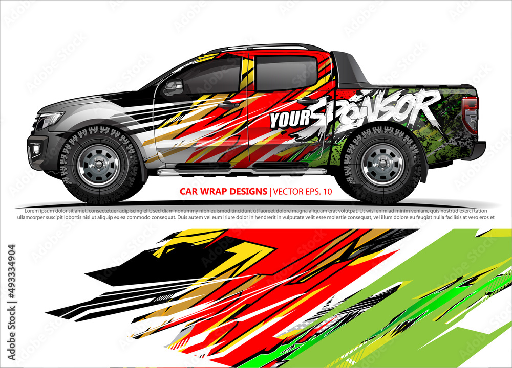 vehicle livery graphic vector. abstract grunge background design for vehicle vinyl wrap and car branding 